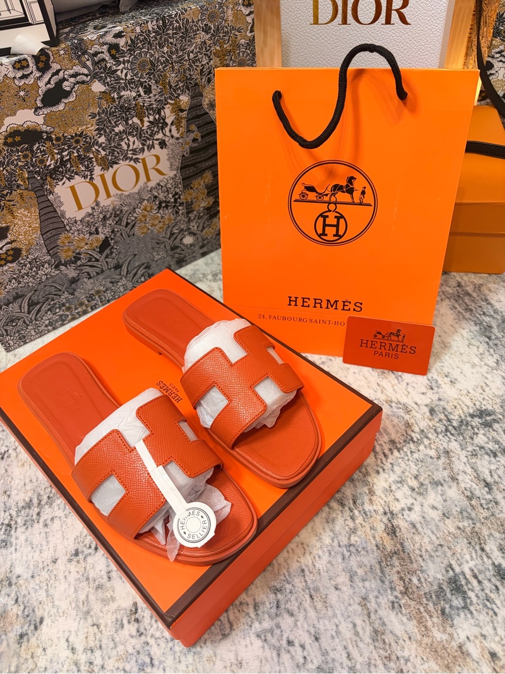 Men's Orange Oran Slide Sandals